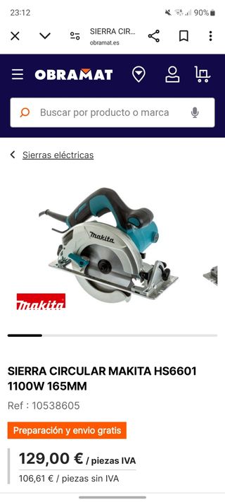 Sierra circular Makita + disco extra sin estrenar