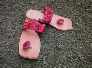 Sandalias granate lentejuelas 