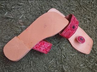 Sandalias granate lentejuelas 