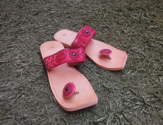 Sandalias granate lentejuelas 