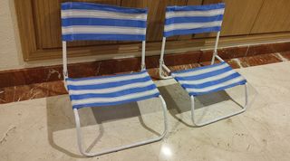 2 sillas plegables bajas playa y piscina