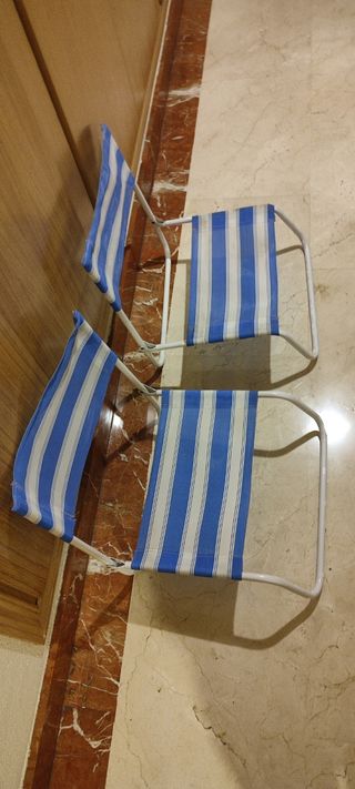 2 sillas plegables bajas playa y piscina