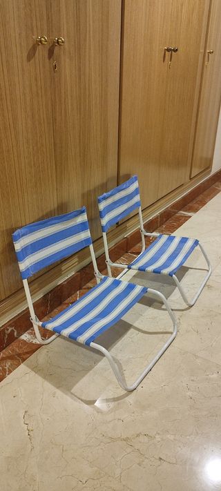 2 sillas plegables bajas playa y piscina