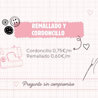 Trabajo de remallado y cordoncillo