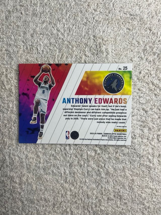 Panini Donruss Optic Anthony Edwards Phazes Laser