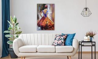 Cuadro al óleo de Bailarina Arte Flamenco