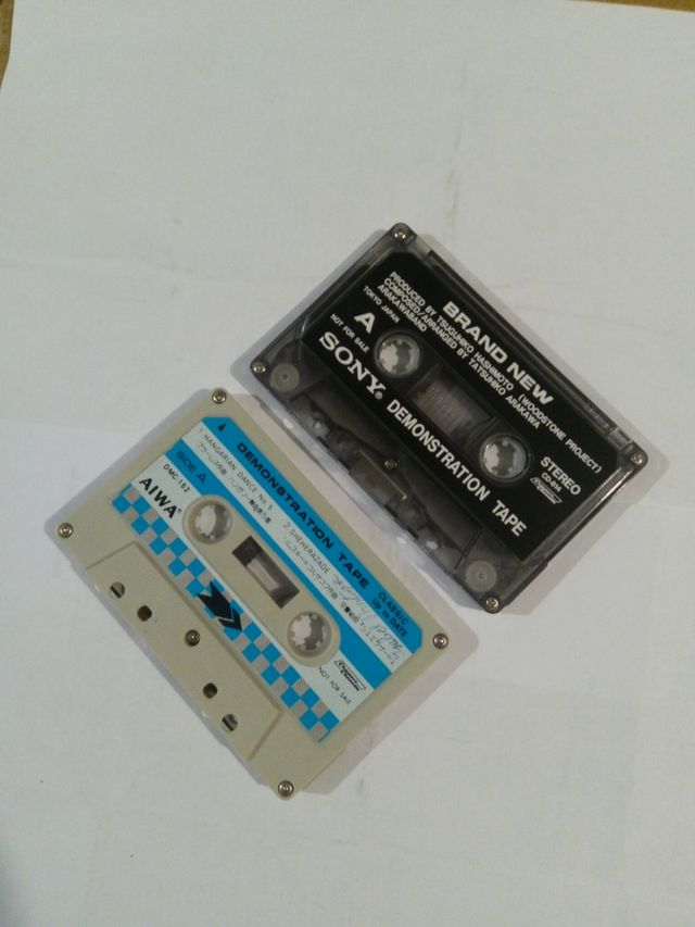 3 CASSETTES. DEMONSTRATION TAPE. AIWA. SANYO. SONY