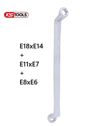 SET 3 CHIAVI A 2 BOCCHE TORX PIEGATE E11XE7,E14XE1