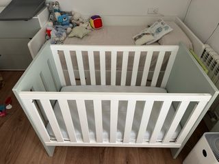 Cuna Alondra pino macizo + colchón opcional
