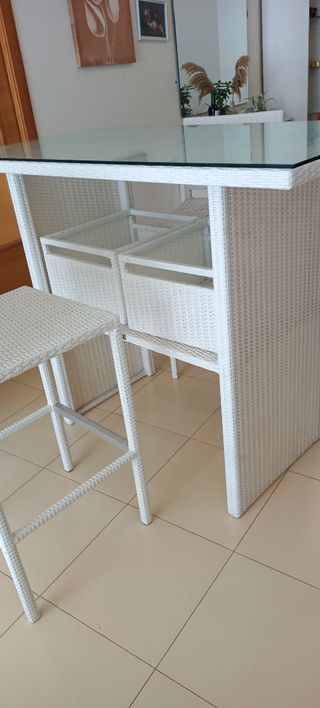 tavolo, sedie da bar per esterni