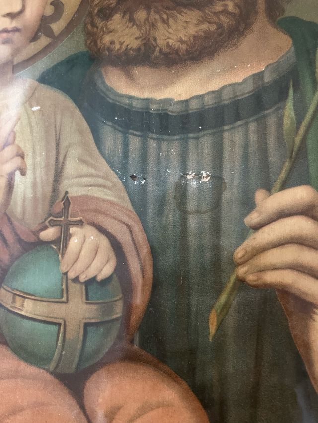 Cuadro San José y Niño vintage