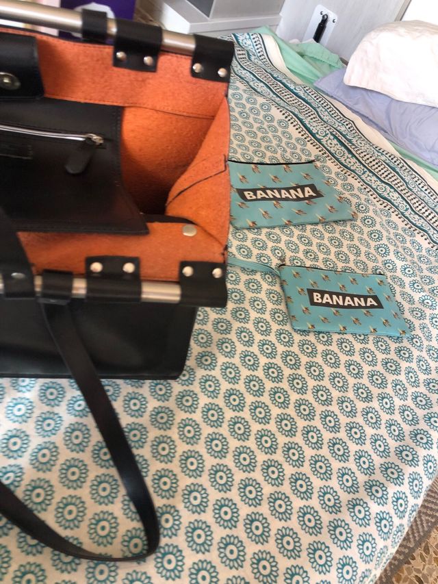 Bolso grande cuero negro