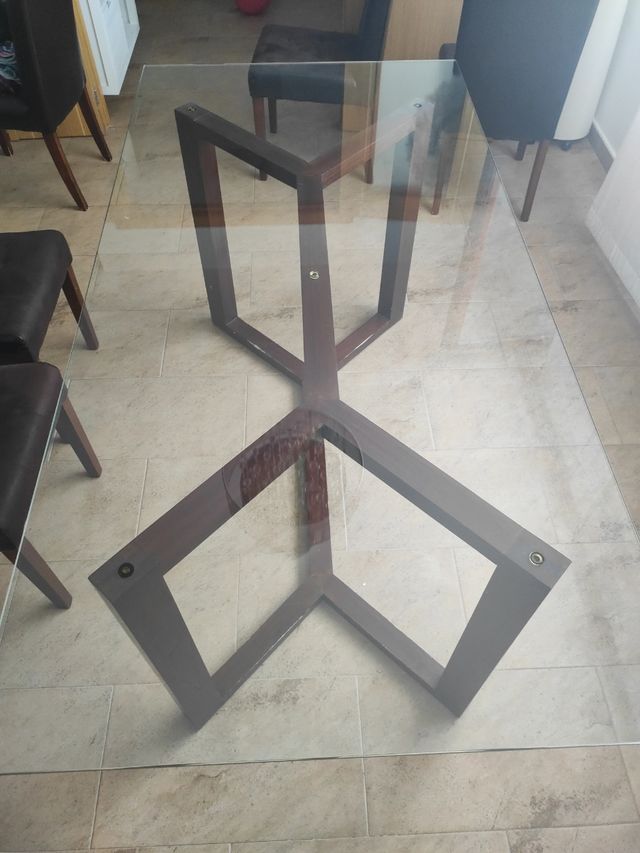 Mesa comedor cristal diseño banak 180x90