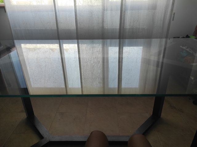 Mesa comedor cristal diseño banak 180x90