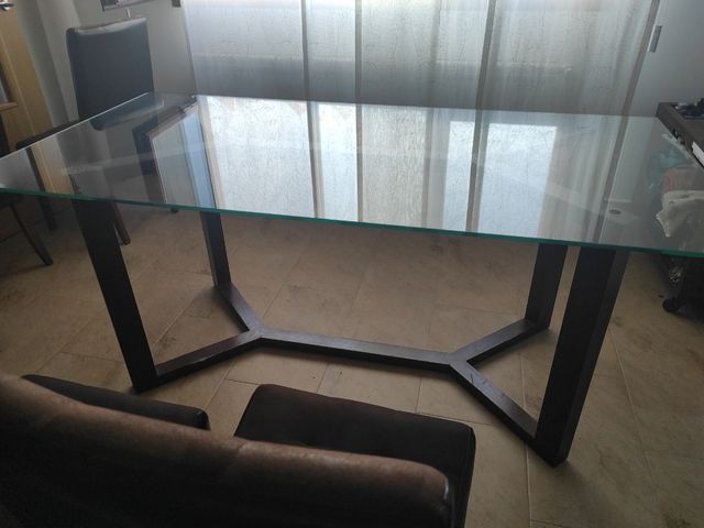 Mesa comedor cristal diseño banak 180x90