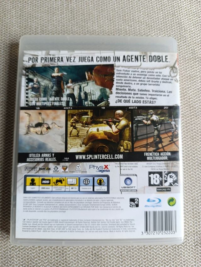 Juego Splinter Cell Double Agent PS3