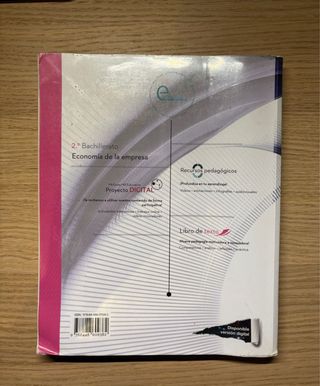 Libro economía de la empresa 2º bachillerato