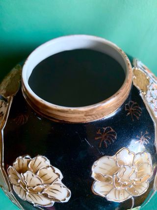 JARRON CHINO PORCELANA SATSUMA PINTADO A MANO 