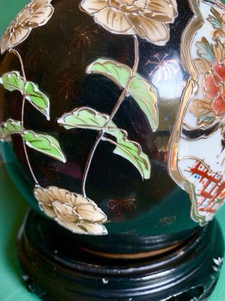 JARRON CHINO PORCELANA SATSUMA PINTADO A MANO 