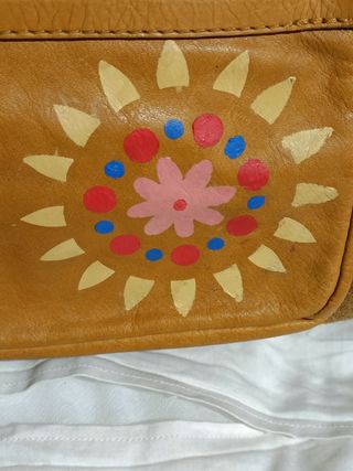 Bolso de hombro cuero artesanal grande 