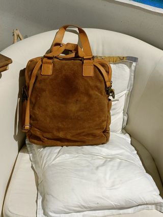 Bolso de hombro cuero artesanal grande 