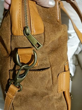 Bolso de hombro cuero artesanal grande 