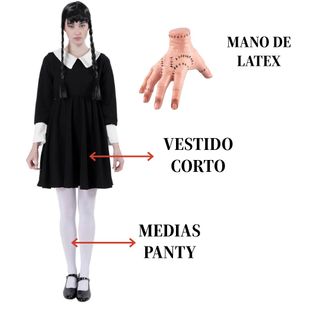 Disfraz Miercoles Addams Adulto Talla Única S/M