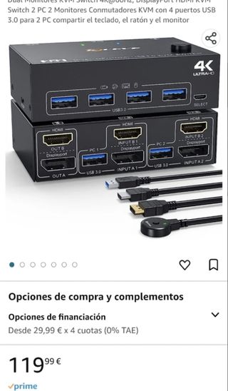 Switch 2pcs y 2 monitor 4usb