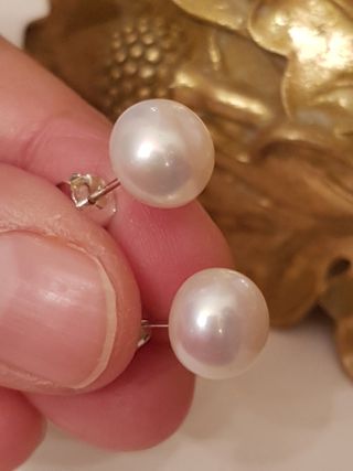 Pendientes Perla Cultivada De Plata De Ley 925