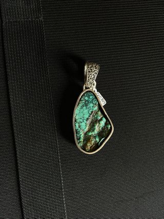 Pieza exclusiva de plata 925 y turquesa con coral