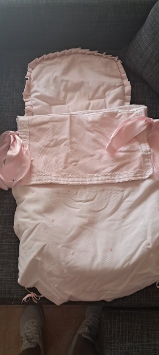 Saco carro niña topos rosa