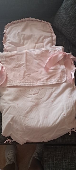 Saco carro niña topos rosa