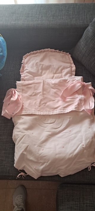 Saco carro niña topos rosa