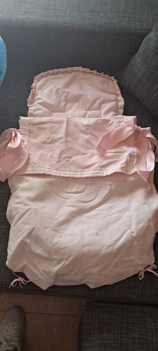 Saco carro niña topos rosa
