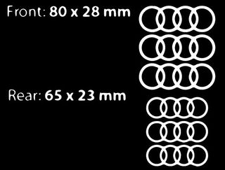 AUDI ANILLOS LOGOTIPO PINZA FRENO 6 PEGATINAS