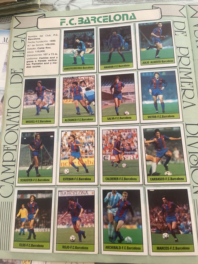 Álbum de la liga fútbol año 1985-86