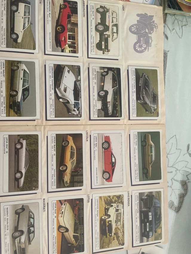Álbum cromo coches motor 16