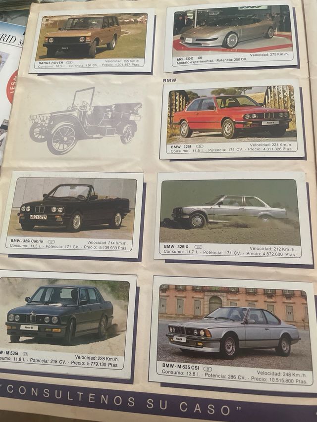 Álbum cromo coches motor 16