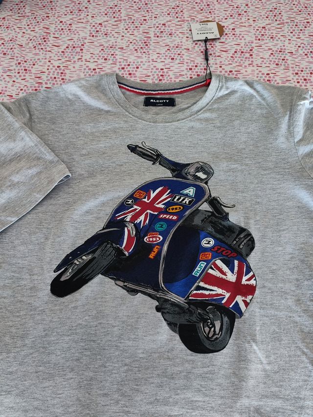 T shirt grigia con stampa