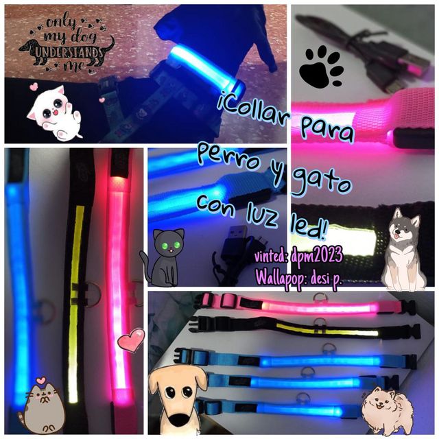 Collar luz Led, para perros y gatos