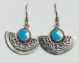 Pendientes abanicos esmaltados en plata de ley 925