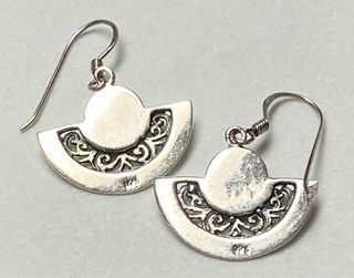 Pendientes abanicos esmaltados en plata de ley 925