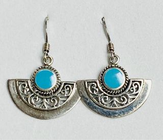 Pendientes abanicos esmaltados en plata de ley 925