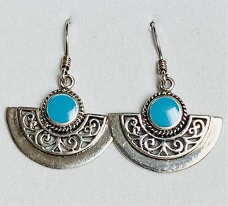 Pendientes abanicos esmaltados en plata de ley 925