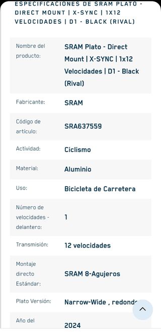 Plato SRAM rival 40t