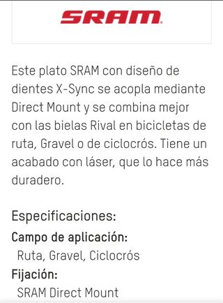 Plato SRAM rival 40t