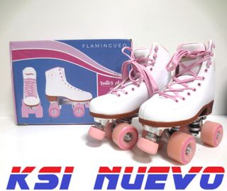 PATINES ARTISTICOS FLAMINGUEO BLANCO Y ROSA 70609