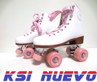 PATINES ARTISTICOS FLAMINGUEO BLANCO Y ROSA 70609