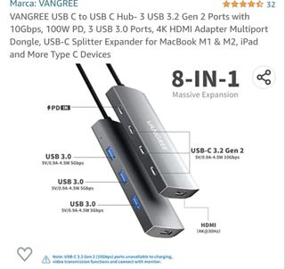 Hub 8 en 1 alta velocidad 10Gbs NUEVO