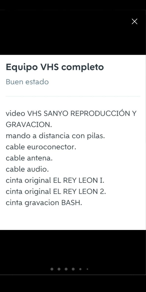 Video reproducción VHS completo